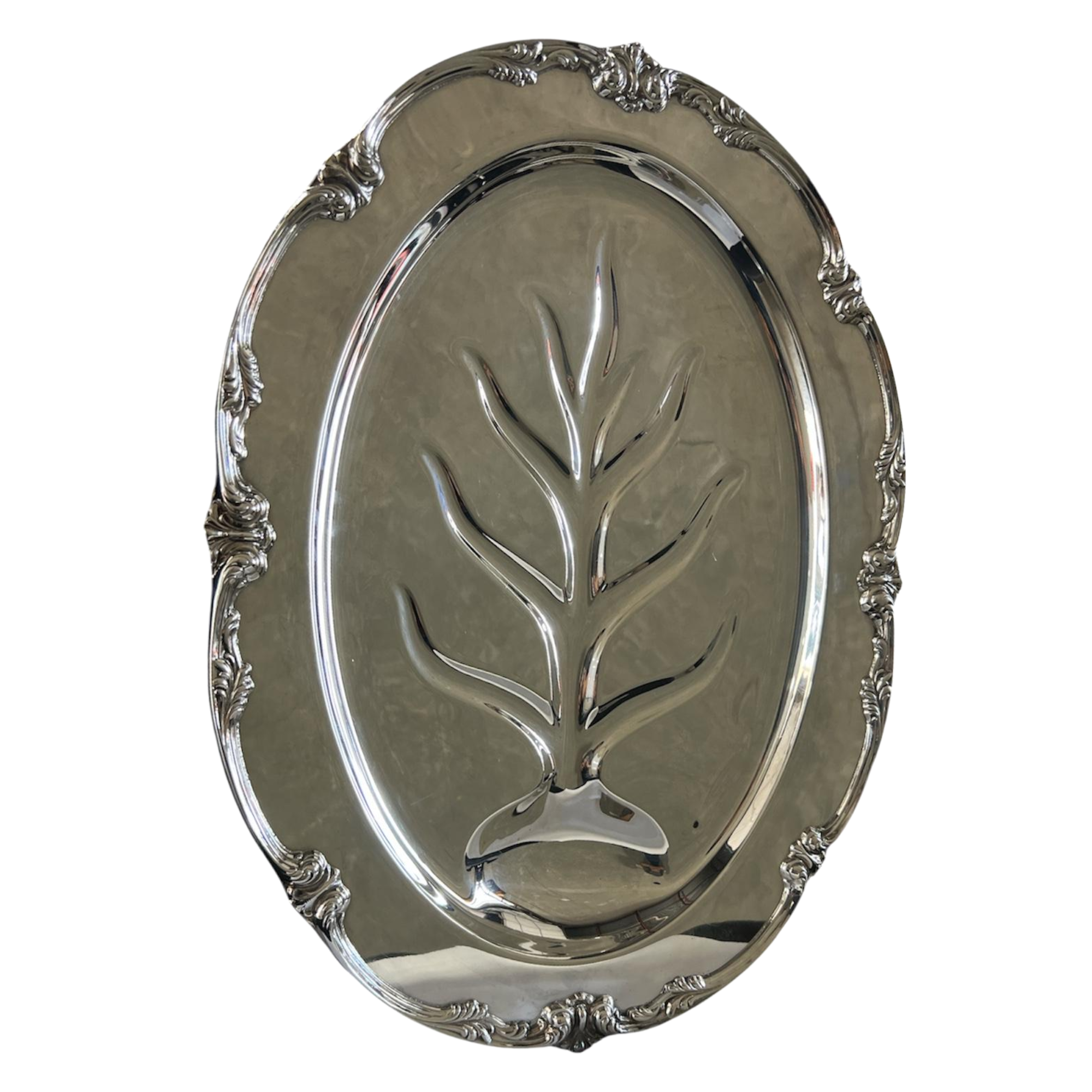 Vintage Silverplate Tray, Oval