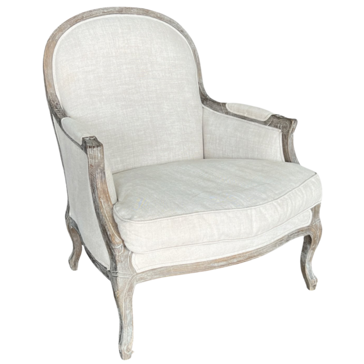 Provence Lyon Natural Linen Arm Chair